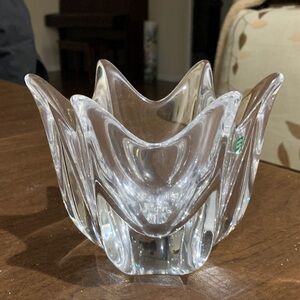 Vintage Orrefors Sweden Clear Crystal Tulip Votive Holder - Home Accents